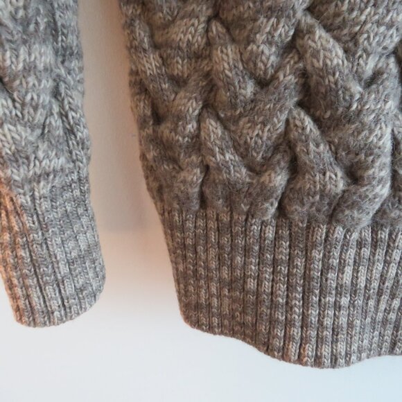 S.N.S. HERNING 100% Wool Shawl Collar Chunky Knit Fisherman Cardigan Men's Sz S - Picture 14 of 16